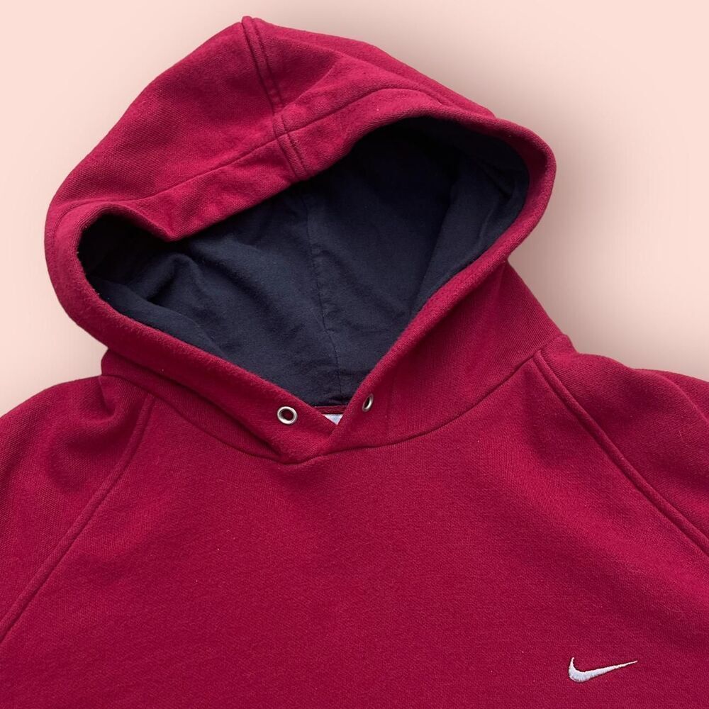2000s nike maroon raglan hoodie